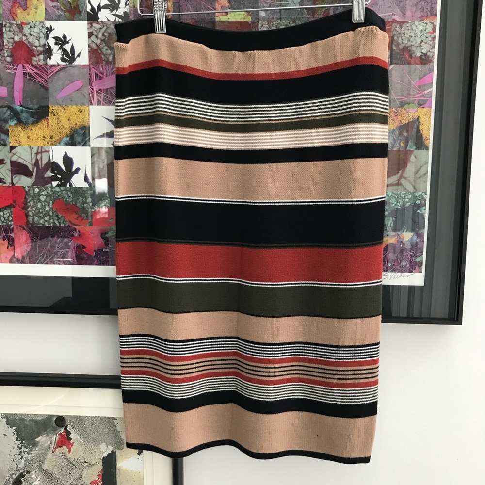 Spense striped heavy knit pencil skirt